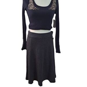 Banana Republic Women's Wool Blend Charcoal A line Skirt Office Work Wear Sz 4